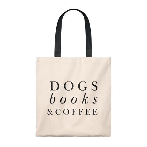 Dogs, Books, & Coffee - Vintage Tote Bag