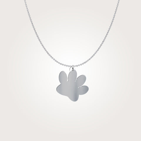 Paw Print - Sterling Silver Necklace (3/4"-1")