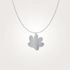 Paw Print - Silver Necklace (3/4")