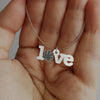 Paw Love - Sterling Silver Necklace (3/4"-1")
