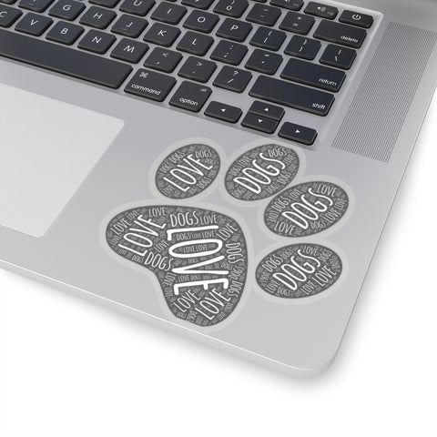 Love & Dogs Paw Print - Premium Sticker
